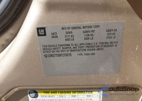 2008 Chevrolet Malibu Ltz из США, поврежденный, VIN 1G1ZK57708F279016